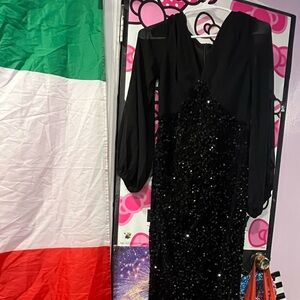 Elegant Black Sequin Dress